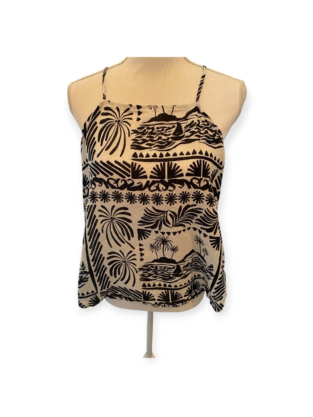 Rachel Zoe linen cami tank with tropical print